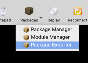 Toolbox → Packages arrow